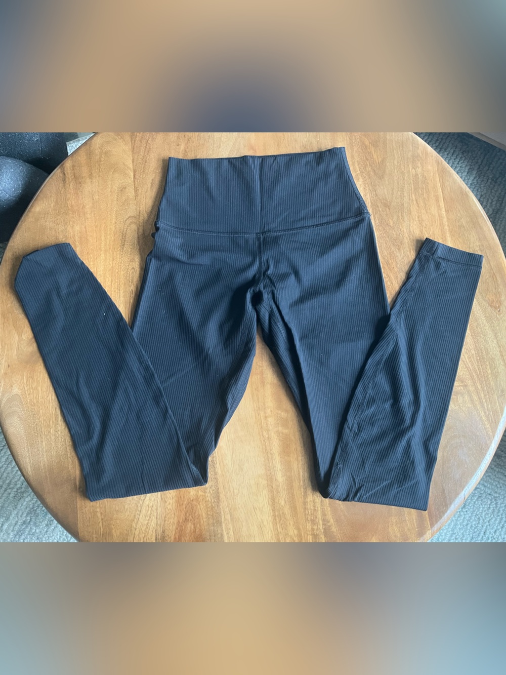 lululemon athletica Black Ribbed High-Rise Leggings Size 4